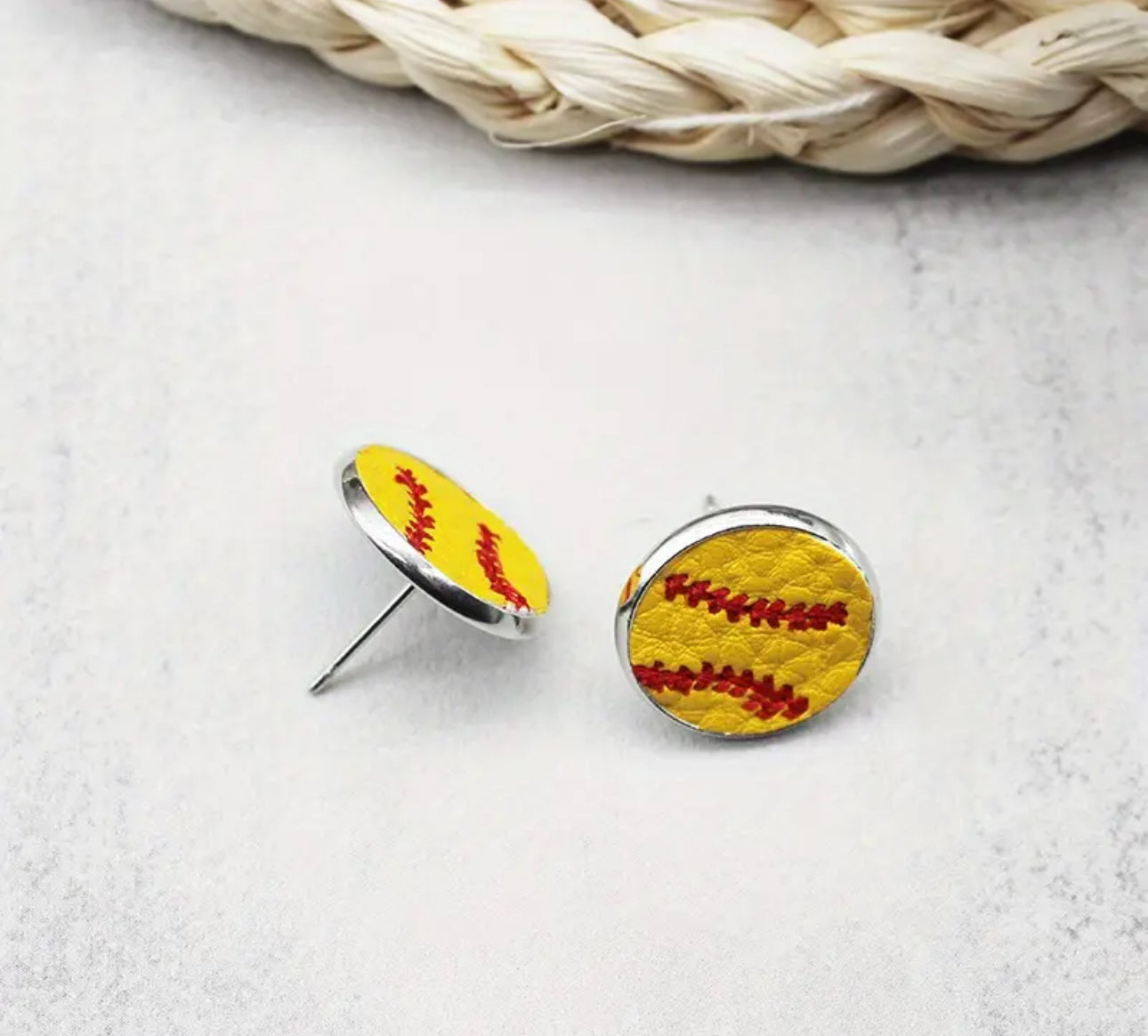 Embroider leather earrings