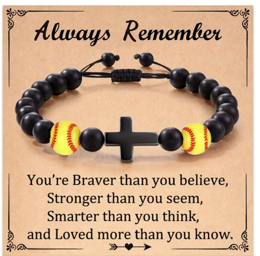 Softball Always Remember Bracelet