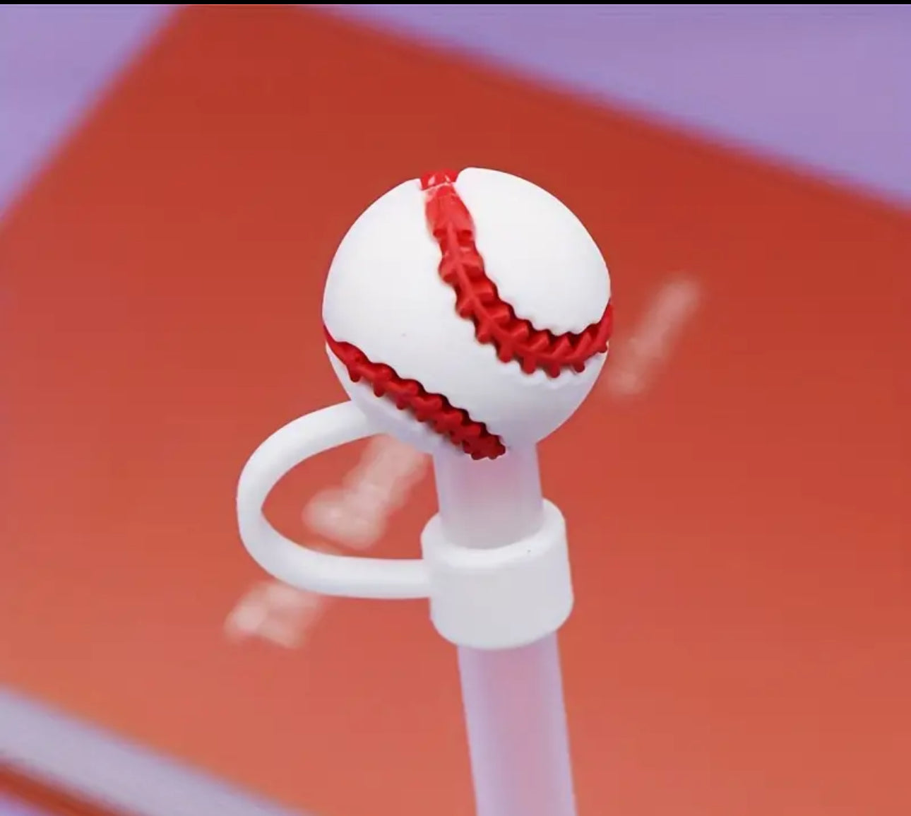 Baseball Straw Cover
